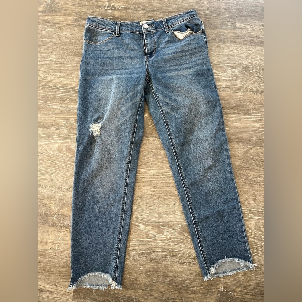 Distressed SO Girl Blue Jeans